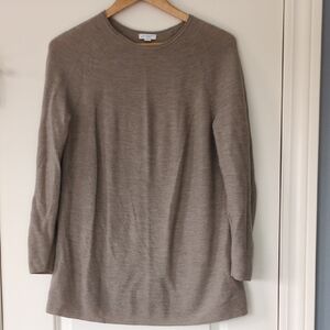 J. Jill Classic Brown Crew Neck Sweater Merino Wool